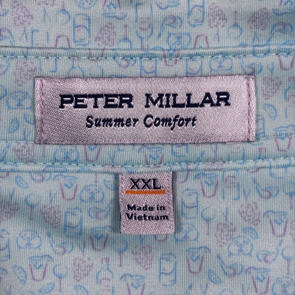 Peter Millar Polo Shirt Mens 2XL Blue Dazed and Transfused Performance Golf XXL - Picture 2 of 14